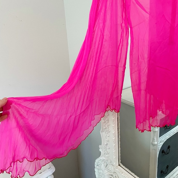 AUTHENTIC Dolce & Gabbana VINTAGE Neon Pink Pleat Dress Top - Picture 11 of 15